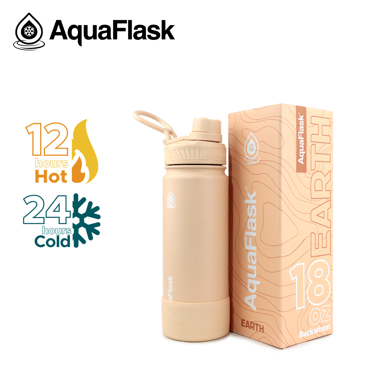 AquaFlask 18oz earth Buckwheat aquaflask.nl