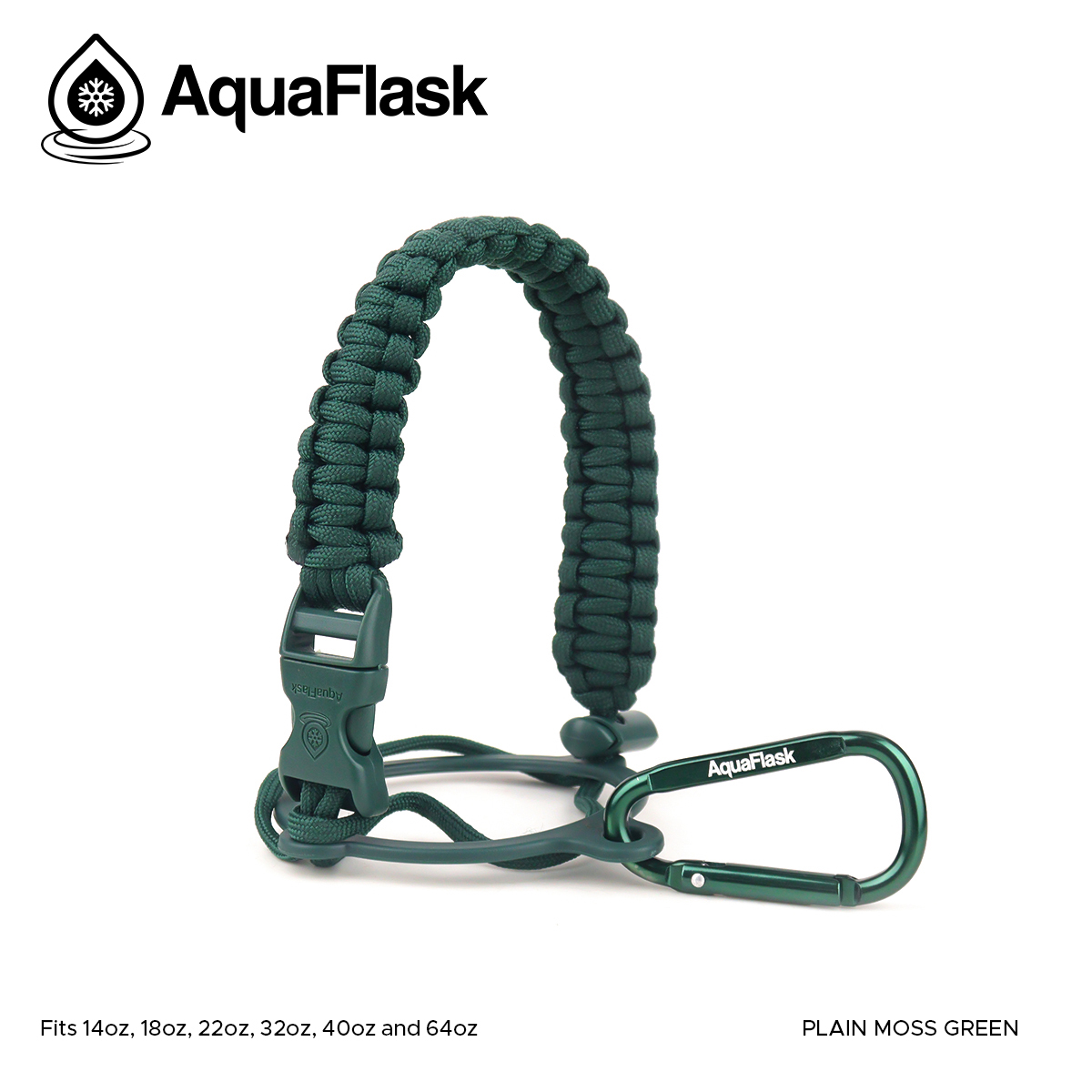 AquaFlask Paracord Handle Moss Green aquaflask.nl