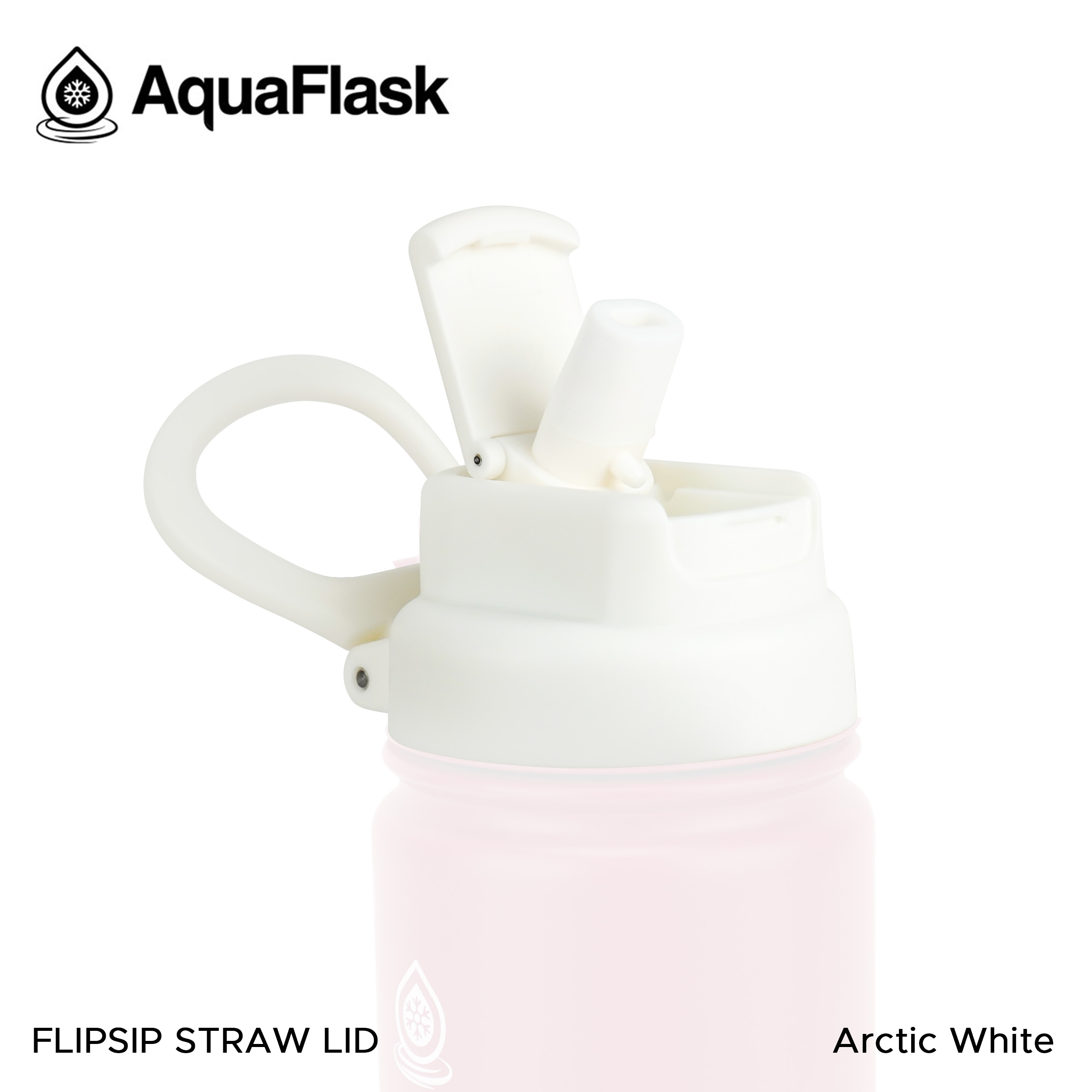 AquaFlask Flip Sip Straw Lid Arctic White aquaflask.nl
